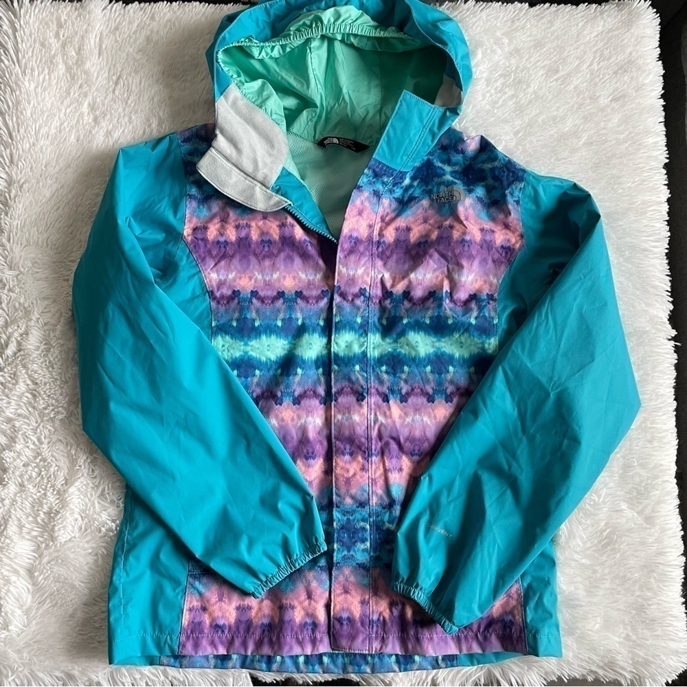 North Face | Girls XL‎ Dry Vent Purple/Teal Lightweight Hooded Jacket